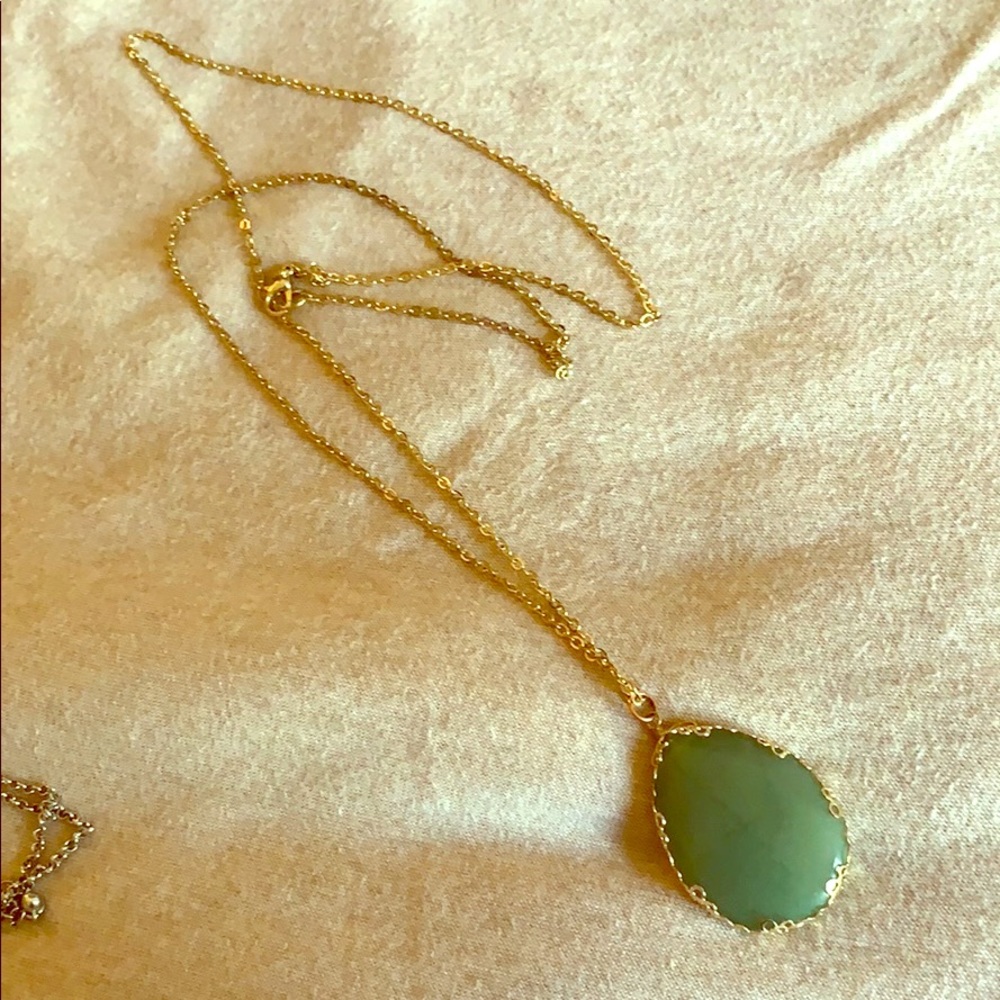 Green stone necklace